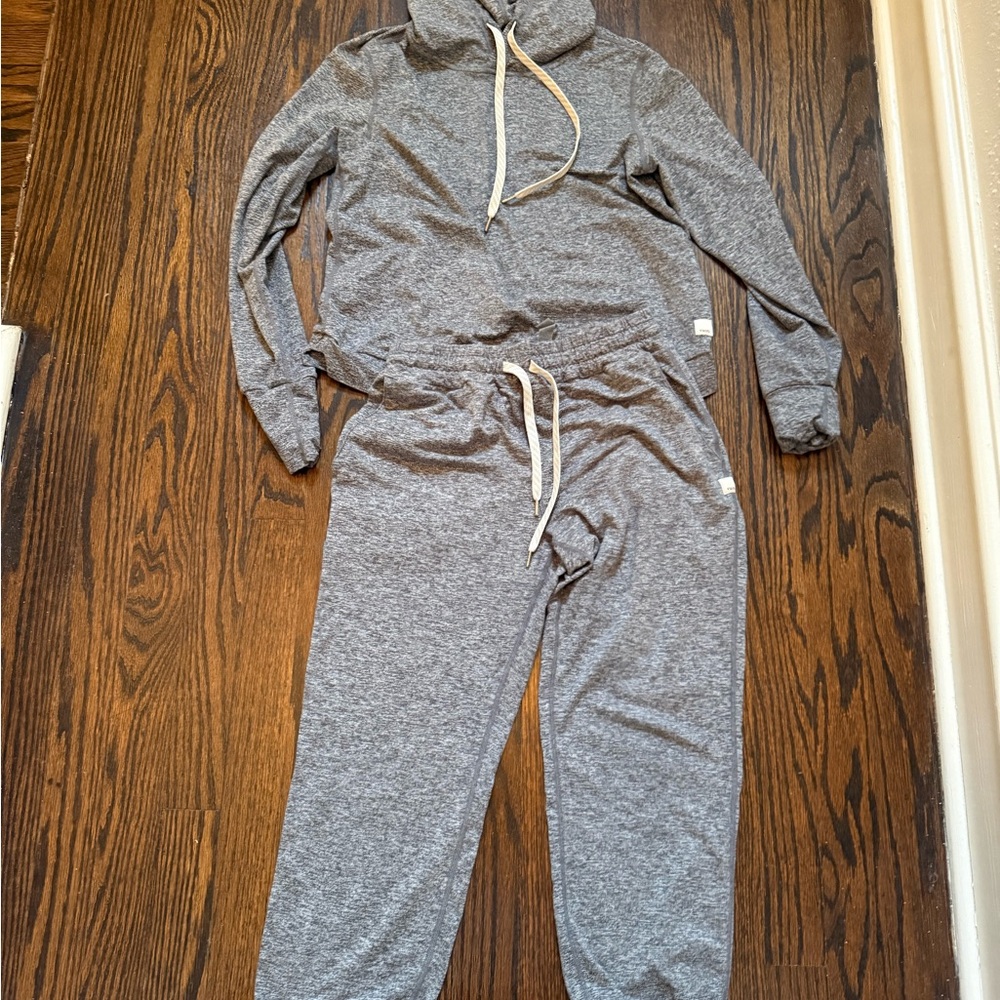 Vouri Gray Jogger Set with Black Racer back tank 3 pieces